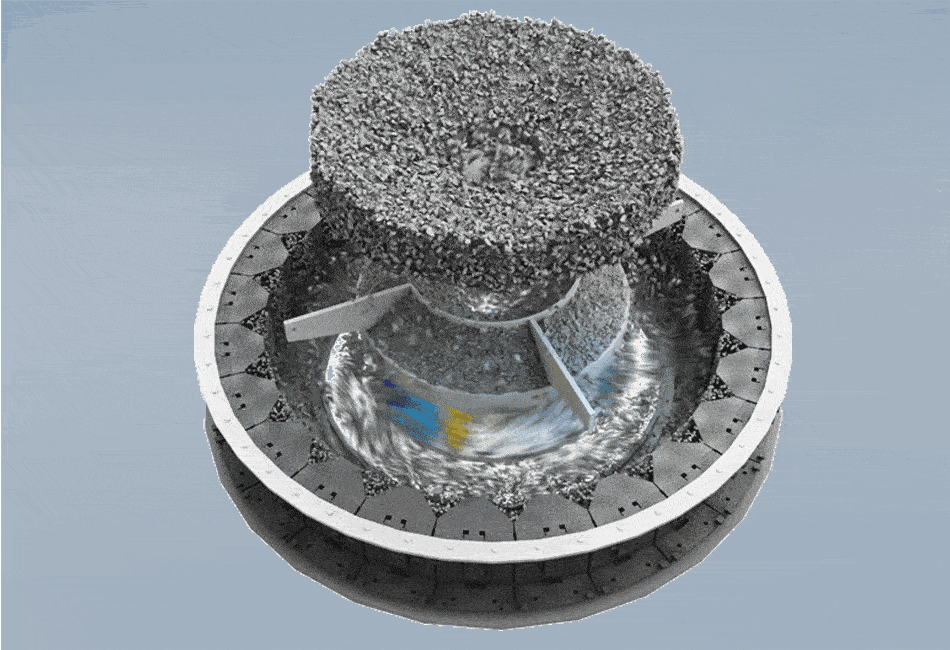 Вертикально-ударная дробилка 5XWorking principle