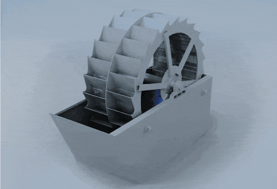 Пескомоечная установка с грейферным колесомWorking principle