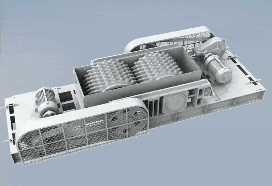 Двухвалковая дробилкаWorking principle
